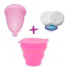 Pack MeLuna rosa con esterilizador y pastillas Milton