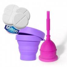 Copa Menstrual Eureka Cup + Esterilizador plegable + Pastillas Milton